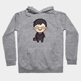 Cute Japanese Businessman Cartoon Hoodie